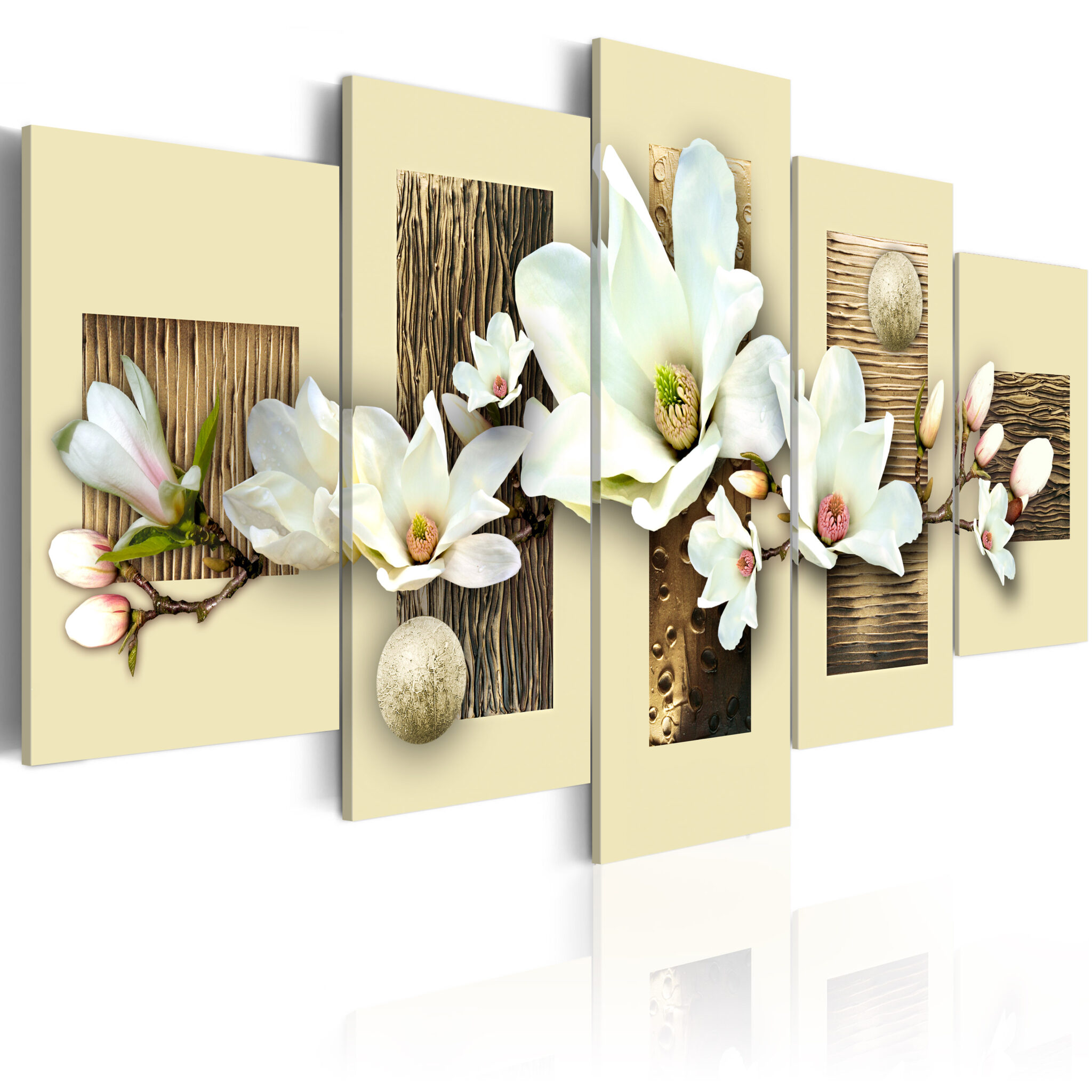 Leinwandbild - Textur und Magnolia