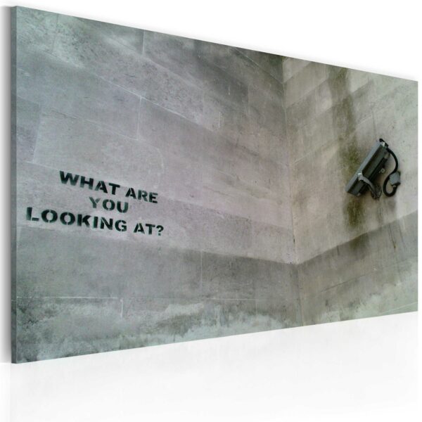 Leinwandbild - Was guckst du? (Banksy)