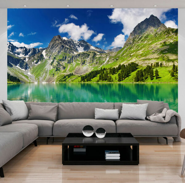 Fototapete - Kristallklarer Bergsee