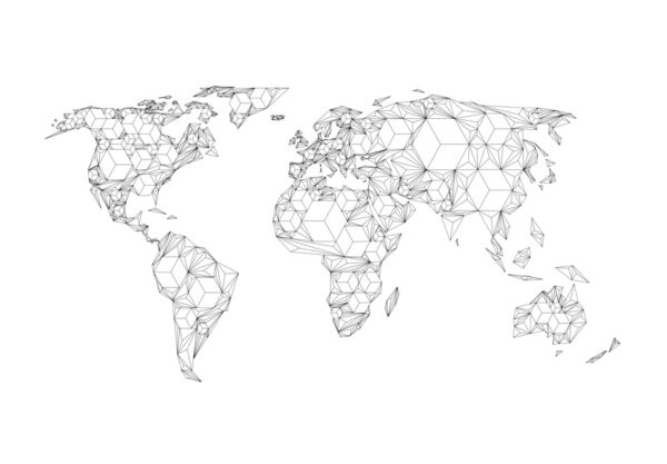 Fototapete - Map of the World - white solids – Bild 2