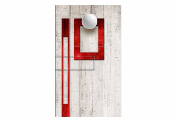 Tapete - Concrete, red frames and white knobs – Bild 2