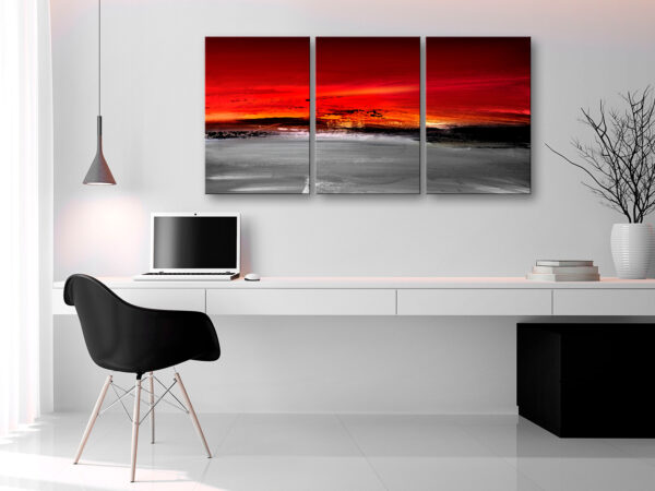 Leinwandbild - Crimson Landscape (3 Parts) – Bild 2