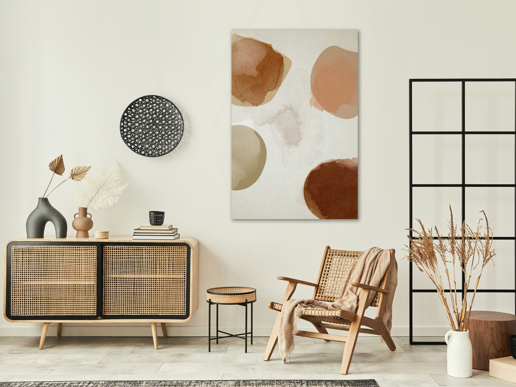 Leinwandbild - Beige Abstraction (1 Part) Vertical – Bild 2