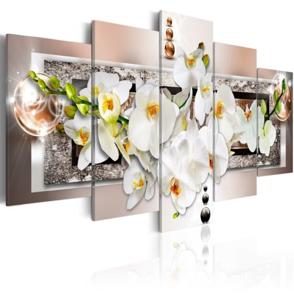 Leinwandbild - White abstract orchid