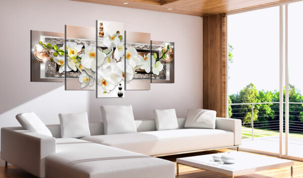 Leinwandbild - White abstract orchid – Bild 2