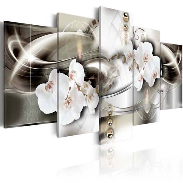 Leinwandbild - Orchids among the waves of gold