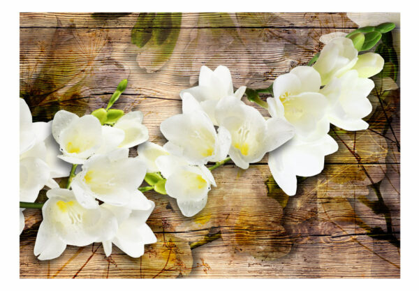 Fototapete - Freesia on Wood – Bild 2