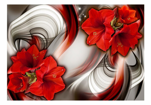 Fototapete - Amaryllis - Ballad of the Red – Bild 2