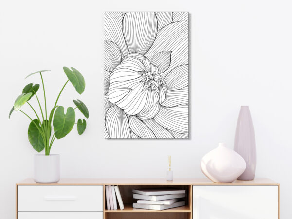 Leinwandbild - Flower Line (1 Part) Vertical – Bild 2