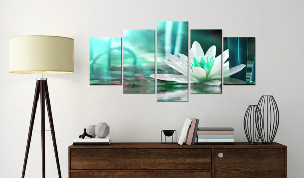 Leinwandbild - Turquoise Lotus – Bild 2
