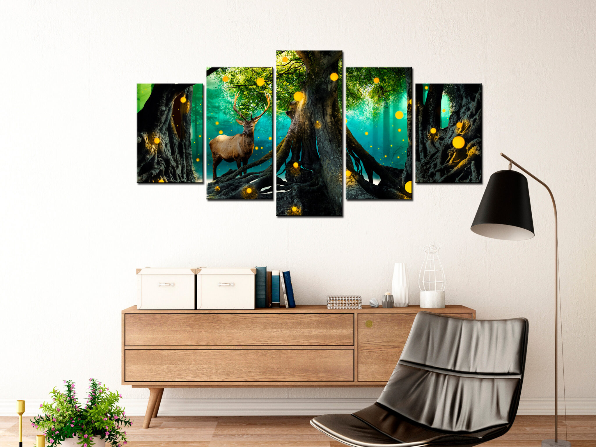 Leinwandbild - Enchanted Forest (5 Parts) Wide – Bild 2