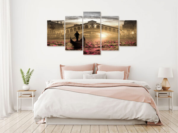 Leinwandbild - Magic Venice (5 Parts) Wide Orange – Bild 2