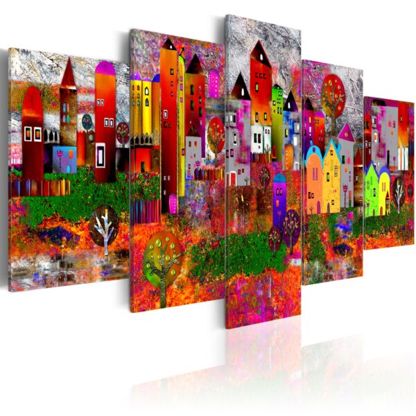 Leinwandbild - Colourful Small Town