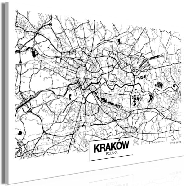 Leinwandbild - City Plan: Krakow (1 Part) Wide