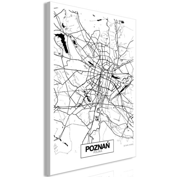 Leinwandbild - City Plan: Poznan (1 Part) Vertical