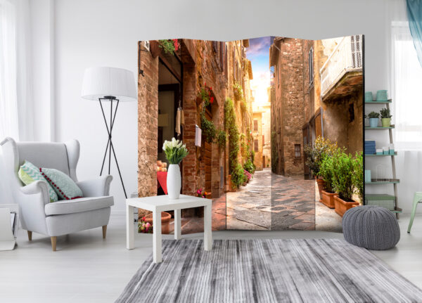 Paravent - Colourful Street in Tuscany II [Room Dividers] – Bild 2