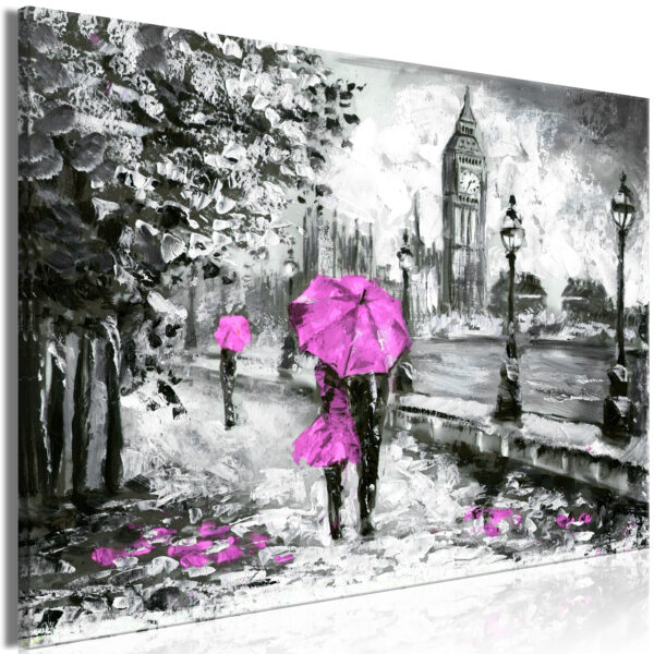 Leinwandbild - Walk in London (1 Part) Wide Pink
