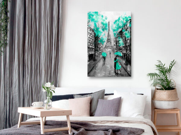 Leinwandbild - Paris Rendez-Vous (1 Part) Vertical Green – Bild 2
