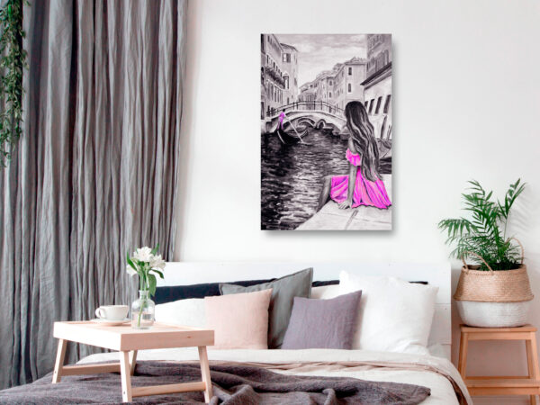 Leinwandbild - Far Dreams (1 Part) Vertical Pink – Bild 2