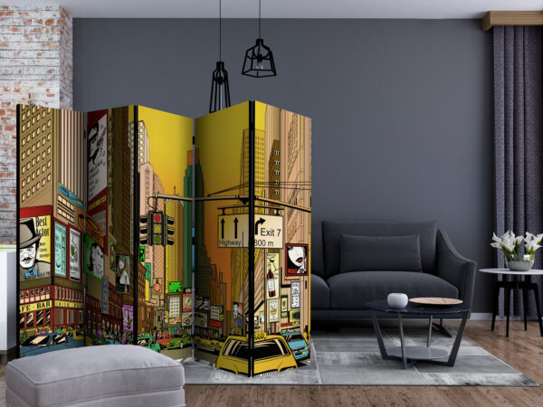 Paravent - Vibrant city - NY II [Room Dividers] – Bild 2