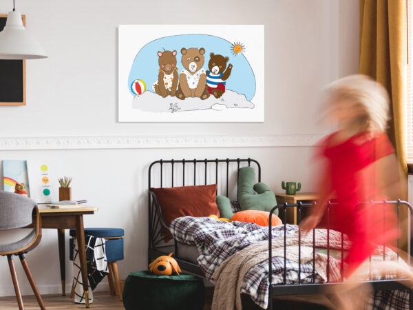 Leinwandbild - Teddy Bears on the Beach (1 Part) Wide – Bild 2