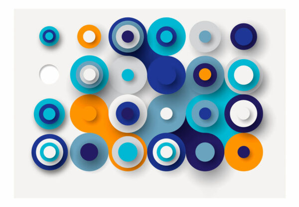 Fototapete - Geometry Of Blue Wheels – Bild 2