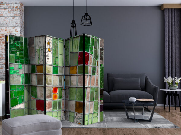Paravent - Emerald Stained Glass II [Room Dividers] – Bild 2