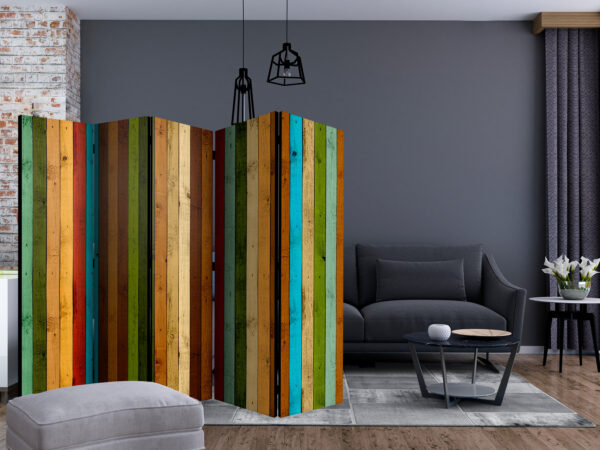 Paravent - Wooden rainbow II [Room Dividers] – Bild 2