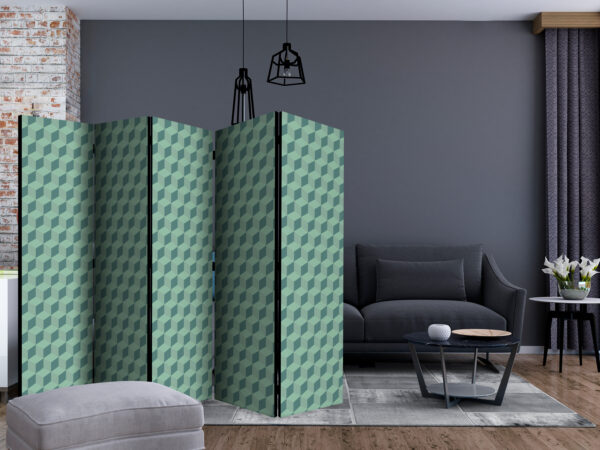 Paravent - Monochromatic cubes II [Room Dividers] – Bild 2