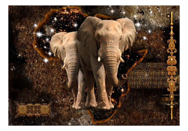 Fototapete - Brown Elephants – Bild 2