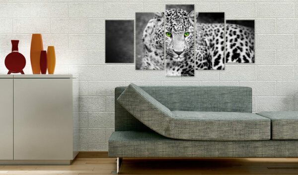 Leinwandbild - Leopard - black&white – Bild 2