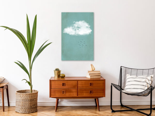 Leinwandbild - Cumulus and Birds (1 Part) Vertical – Bild 2