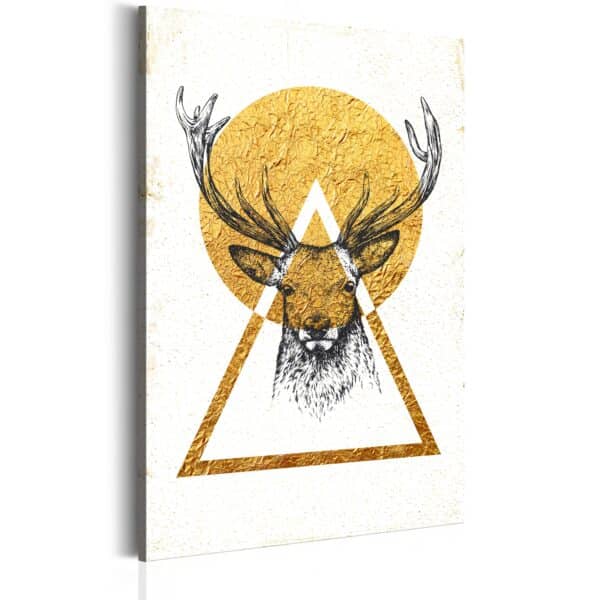 Leinwandbild - Mein Haus: Goldener Hirsch