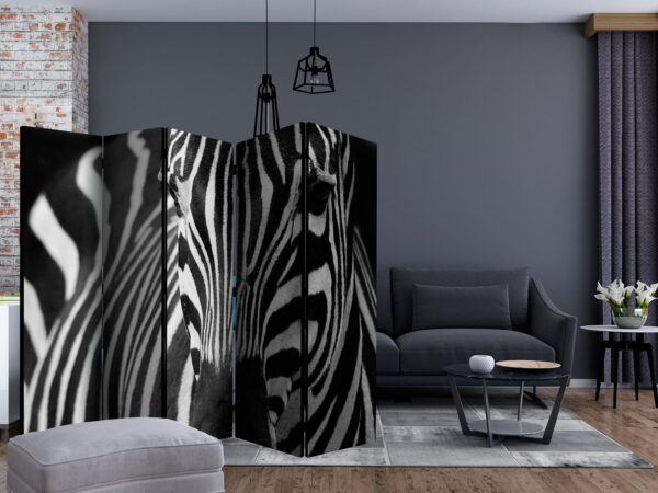 Paravent - White with black stripes II [Room Dividers] – Bild 2