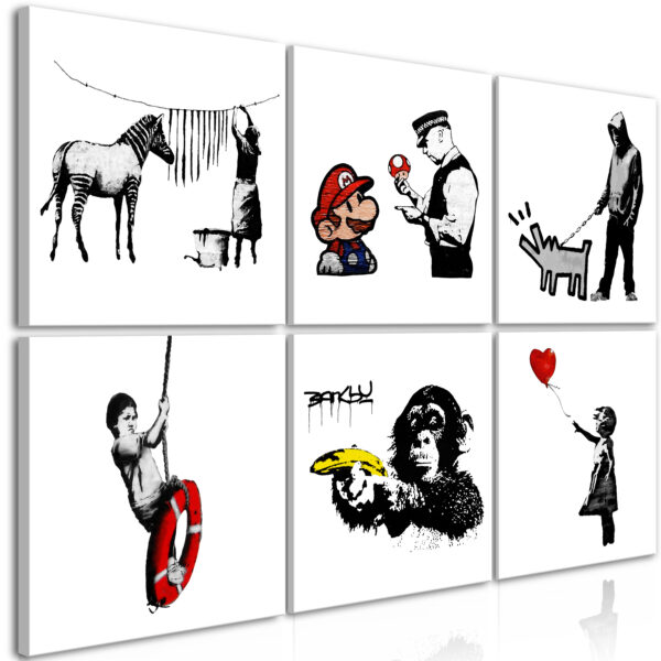 Leinwandbild - Banksy Style (6 Parts)