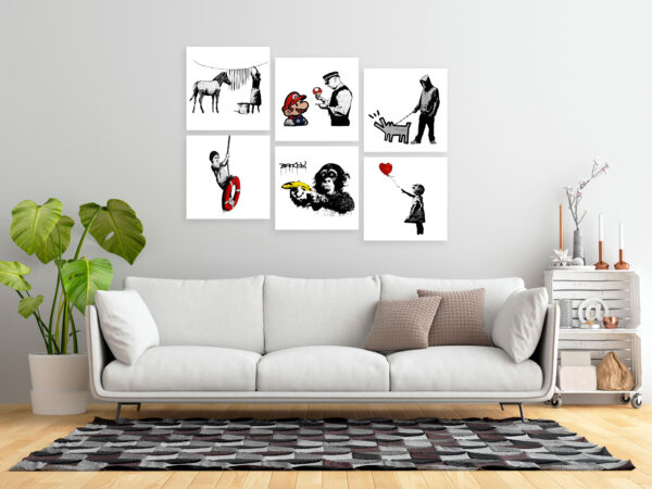 Leinwandbild - Banksy Style (6 Parts) – Bild 2