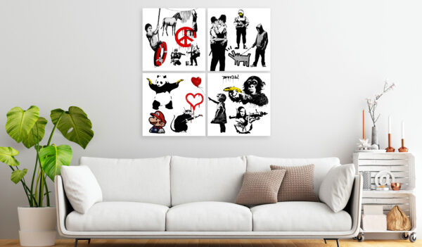 Leinwandbild - Banksy World (4 Parts) – Bild 2