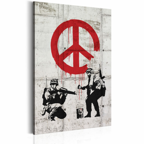 Leinwandbild -  Soldiers Painting Peace by Banksy