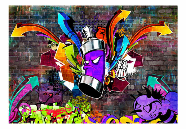 Fototapete - Graffiti: Colourful attack – Bild 2