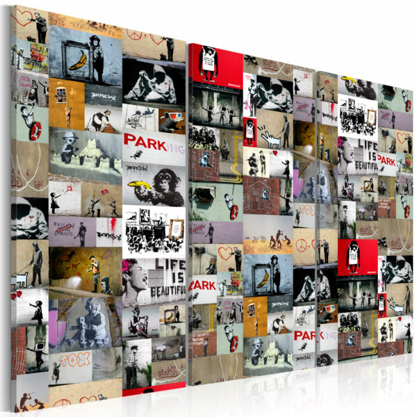 Leinwandbild - Art of Collage: Banksy III