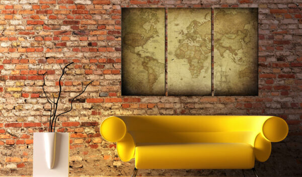 Leinwandbild - Old map: triptych – Bild 2