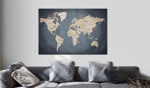 Leinwandbild - World Map: Shades of Grey – Bild 2