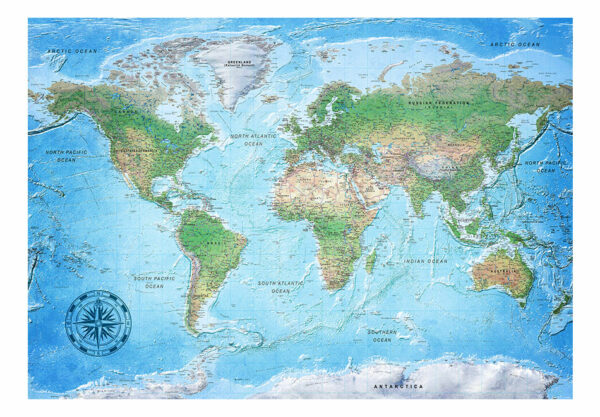 Fototapete - World Map: Traditional Cartography – Bild 2