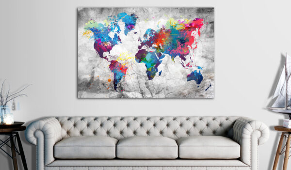 Korkbild - World Map: Grey Style [Cork Map] – Bild 2