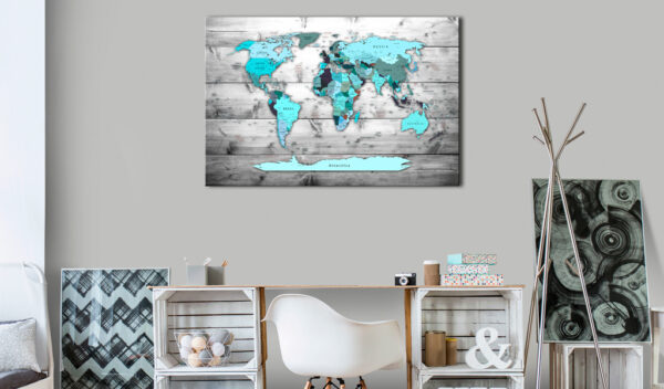Korkbild - Blue Continents [Cork Map] – Bild 2