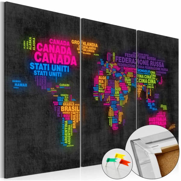 Korkbild - Mappa del Mondo [Cork Map]