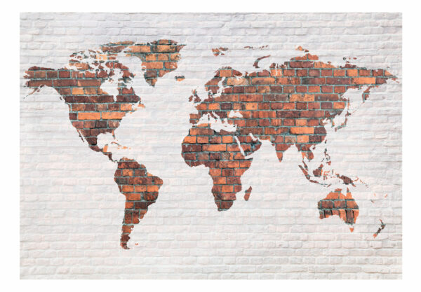 Fototapete - World Map: Brick Wall – Bild 2