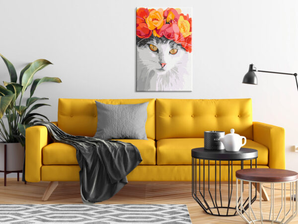 Malen nach Zahlen - Flowery Cat – Bild 2