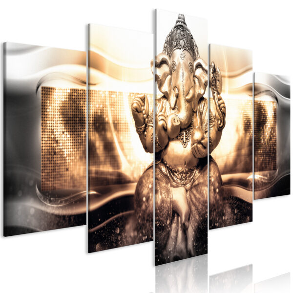 Leinwandbild - Buddha Style (5 Parts) Golden Wide