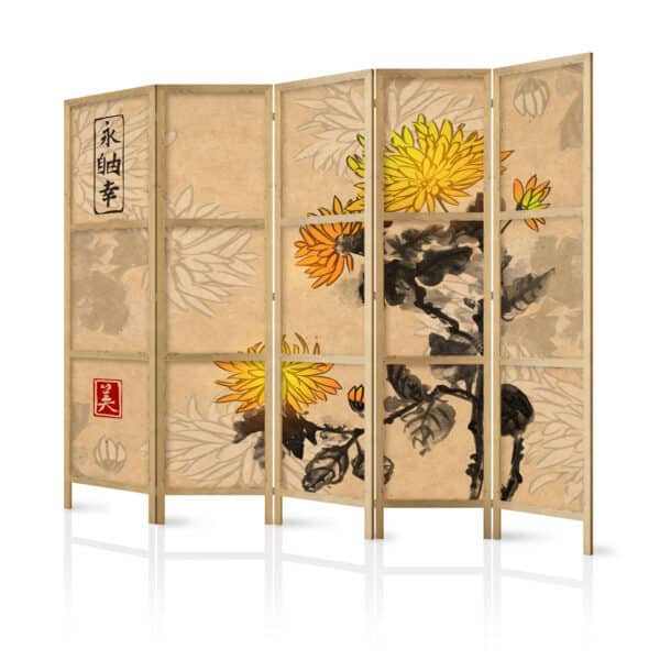 Japanischer Paravent - Japanese Style: Chrysanthemums II [Room Dividers]